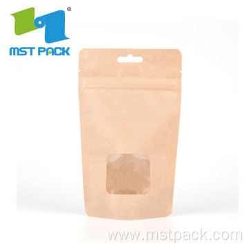 Food Grade Kraft Paper Biodegradable Bag with Window